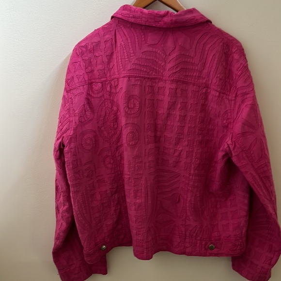 Chico’s Pink Jacket 100%Cotton Size 3 - Picture 5 of 5